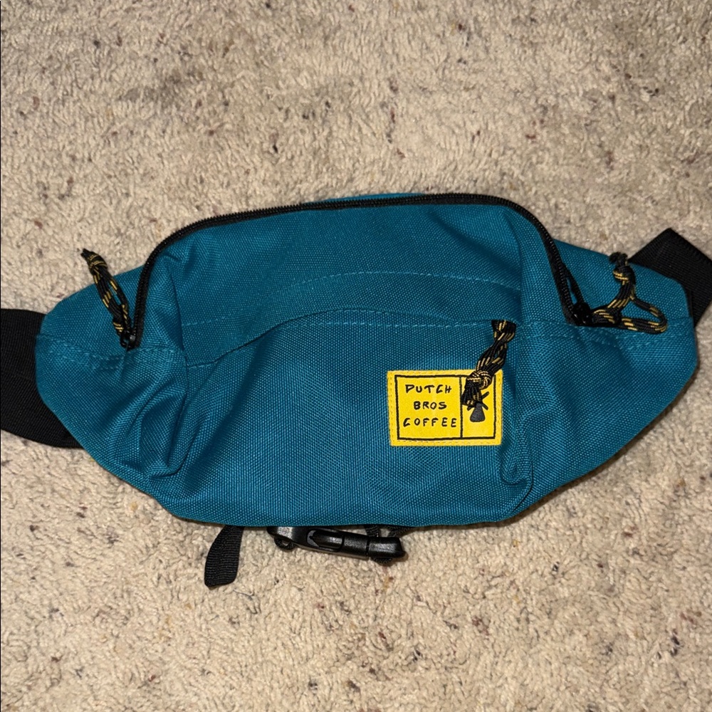 Dutch Bros Teal Belt Bag with Yellow Patch